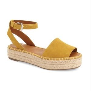 Franco Sarto Yellow Suede Espadrille Sandal